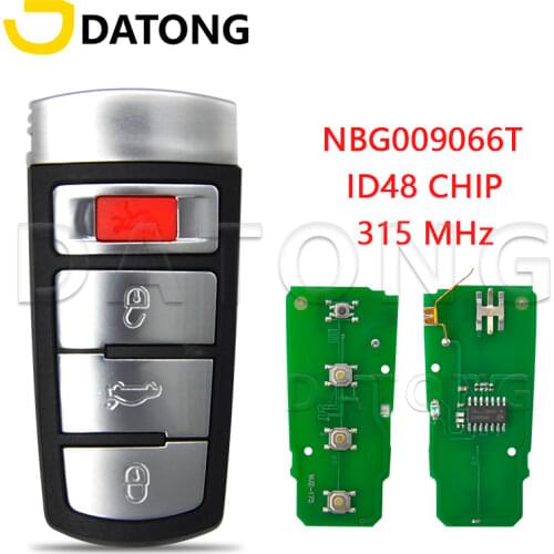 Datong World Car Remote Control Key For VW Volkswagen Passat 2006-2013 CC 2009-2015 ID48 Chip 315MHz NBG009066T Promixity Card