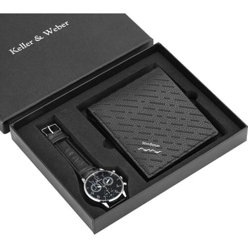 Watch Gifts Set Luxury Mens Wristwatch Business Wallet Gift Box For Dad Husband Boyfriend Reloj Masculino Carteira