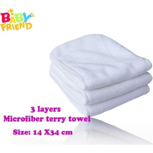 Babyfriend Baby Kids Cloth Diaper Inserts 3 Layers Microfiber Reusable Washable Nappy Liners for Cloth Diaper Bamboo 3PCS/lot