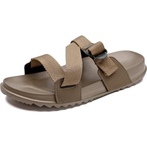 H59 Designer Slippers For Men Canvas Flip Flop Summer Fashion Beach Casual Sandals Outdoor House Bathroom Massage Platform Shoe