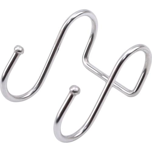Silver Stainless Steel Kitchen s-Type Wall Double-End Hook Up Is Convenient To Save Space Convenient Kitchen Utensils