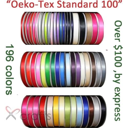 Double Faced Satin Ribbon 6 9 16 22 25 38 50 MM 3/8 inch 5/8" 1" 2" 1.5 Inch White Black Red Wine