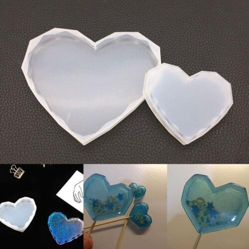 NOT AS LONG diy Crystal Epoxy Love Diamond Shaped Table Mould Silicone Aromatherapy Diffuser Mirror Decoration Ornaments