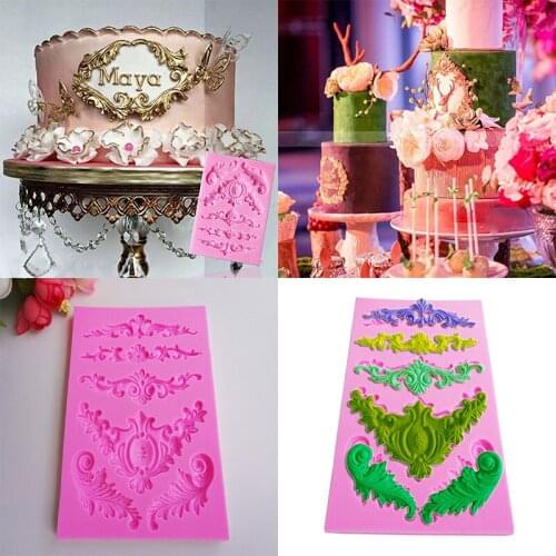 JX-LCLYL Silicone Baroque Flower Lace Fondant Mould Cake Decorating Sugar Icing DIY Mold
