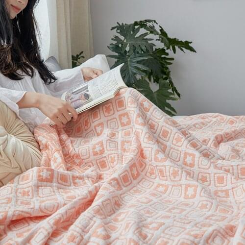 Claroom Cotton Gauze Towel Muslin Blanket Soft Throw Plaid For Adults On The/Bed/Sofa/Plane/Travel Bedspread