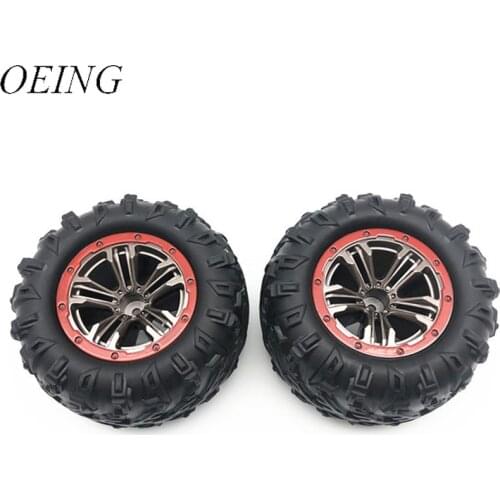 XLH 9125 2PCS/4PCS Red Rim Tire Rubber RC Racing Car Tires 25-ZJ02 1/10 Scale On Road Wheel Rim Fit For For RC Car