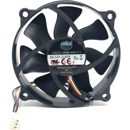 Original Cooler master 9025 90MM 90x90x25mm Circular fan 72mm hole pitch For 775 CPU Cooling fan 12V 0.6A with PWM 4pin