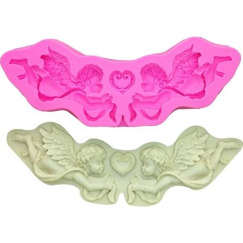 M930 DIY European Relief Angel Dry boy Silicone Mold Fondant Mold Cake Decorating Tools Chocolate Gumpaste Mold