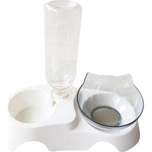 Legendog Pet Bowl Set Double Tilted 3-In-1 Automatic Cat Water Dispenser Puppy Food Bowl With Automatic Waterer Bottle