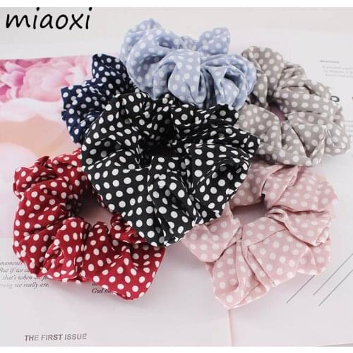 New Fashion Women Dot Elastic Hair Bands Casual Adult Girls Hairbands Summer Satin Female Hair Circle Hairbands Cute Accessories