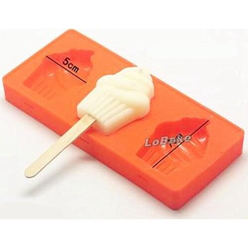 New creative design 3 cavities muffin cupcake shape silicone ice cube popsicle molds cake pop candy biscuit mould for DIY bakery