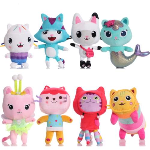 25cm Gabbys Dollhouse Cats Plush Toy Cute Mermaid Plush Doll Soft Stuffed Animal Lovely Plushies Toy for Kids Birthday Gift