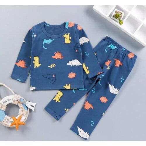 Kids Pajamas Sets Toddler Boys Cartoon Set Baby Girls Leisure Suits Children Clothing Long Sleeve Shirt Trousers Child Costume