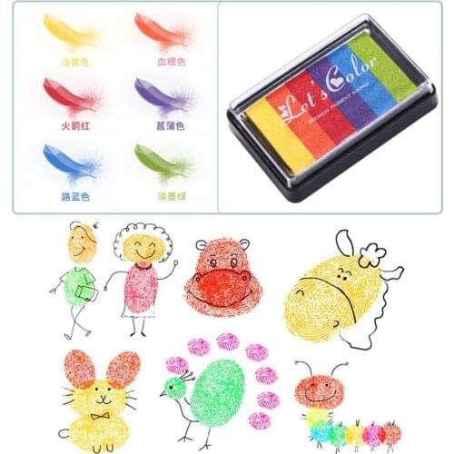 Ink Pad Creative DIY Graffiti Washable Kids Finger Painting Ink Pad Making Card Toys Set DIY funny work Fingerprint Accessories