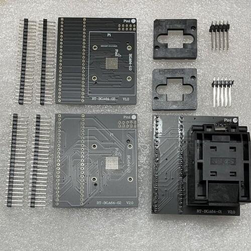 BGA64 Special EMMC Adapter For RT809H Programmer RT-BGA64-01 Socket 1.0mm spacing frame 11*13mm Original New Free Shipping