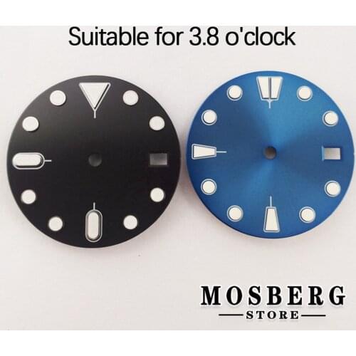 28.5mm Sterile Luminous Watch Dial With Date Window Accessories For NH35 NH35A Movement