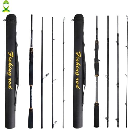 JSM Lure Fishing Rod 2.1M 2.4M 4 Section M Power Carbon Fiber Spinning Casting Rod bait 10-30g for Fishing Equipment