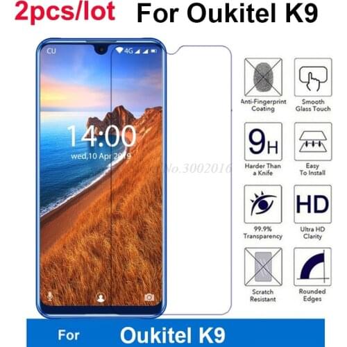 2Pcs Cover For Oukitel K9 Tempered Glass 9H 2.5D Protective Smartphone Film For Oukitel K 9 Glass Screen Protector