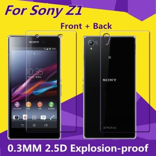 2PCS Front Back Tempered Glass Original 9H Protective Film Explosion-proof Screen Protector for Sony Xperia Z1 L39H C6902 C6903