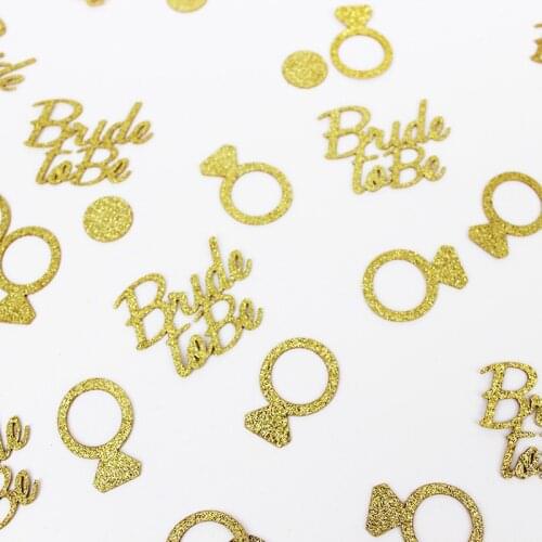 100PCS Gold Ring Confetti Bachelorette Party Table Decorations Bride To Be Confetti Bachelorette Bridal Shower Party Favors