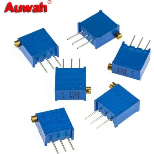 10PCS 3296X 100 200 500 Ohm 1K 2K 5K 10K 20K 50K 100K 200K 500K 1M 3296 Precision Multiturn Trimmer Potentiometer resistance