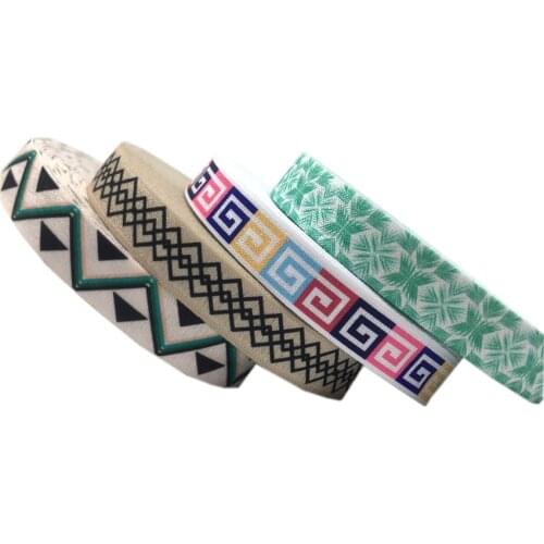 10Yard 15mm Geometry Triangle Print Elastic Belts For Sewing Hair Tie Strap Backpack Party Decoration Accessories