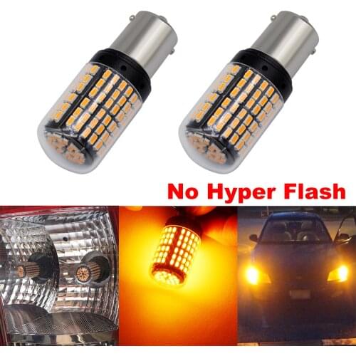 1156 BA15S P21W LED 1156 1141 1073 7506 LED 144 LED 3014 SMD Bulb Amber Yellow For Car Backup Reverse Lights Extremely Bright 2X