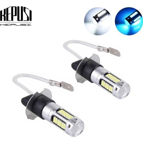 2x H3 LED Car Light White Lights Fog Light Lamp bulb Ice Blue DRL Daytime Running Light DC 12V Car styling