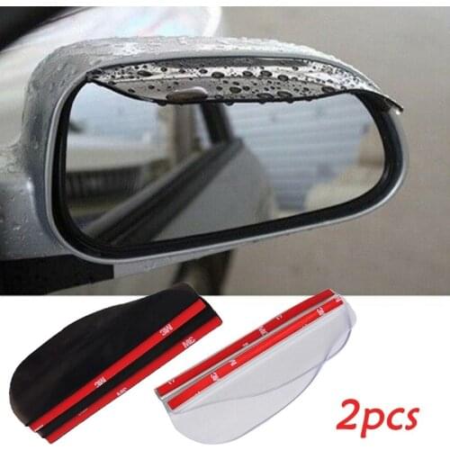 2Pcs Universal Car Rearview Mirror Rain Eyebrow Cover Transparent Auto Rearview Snow Guard Rain Shield