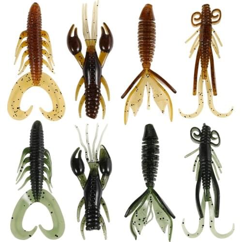 4pcs/lot Soft Silicon Shrimp Shaped Crankbait Fishing Lure Set Swivel Jigging Wobbler Bass Artificial Lures Fish Tackle 8g 6cm