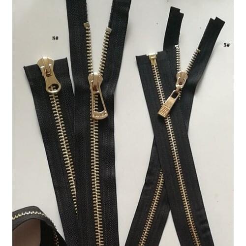 5pcs/lot Long 5# 75cm 8# 100cm Metal Zipper Single Double Open End Jacket Workwear Coat Sleeping Bag Sewing Accessories