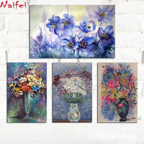 Diy Diamond Painting Modern Abstract Flower In A Vase Orchid Cross Stitch Embroidery Full Drill Mosaic Rhinestone Wall Art Decor