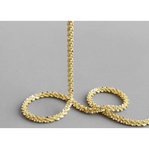 1pc 2.2mm Authentic 925 Sterling silver White/ gold Starry Sky chain Choker necklace Fine Jewelry TLx516