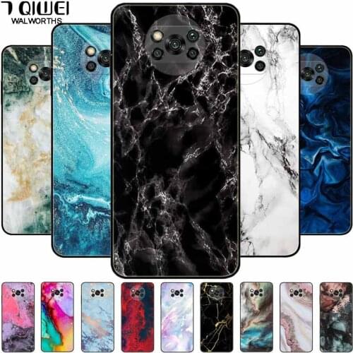 For Poco X3 Pro Case Cover Full Camera Protective Soft Silicon Cases For Xiaomi Poco X3 NFC TPU Cover PocoX3 X 3 X3Pro Marble