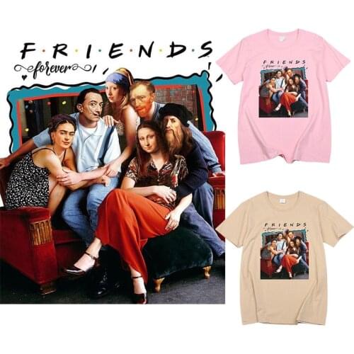 Friends Printi T Shirt Funny Van Gogh Da Vinci Salvdor Dali Spoof Portrait Tops Summer Casual Cotton Soft Hombre Camisetas Tee