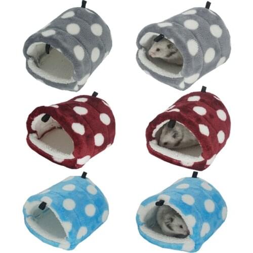 Rodent/Guinea Pig/Rat/Hedgehog Dots Winter Small Pet Warm Cage Mini Nest Small Animal Hamster House New Born Cat Dog Bed Mat