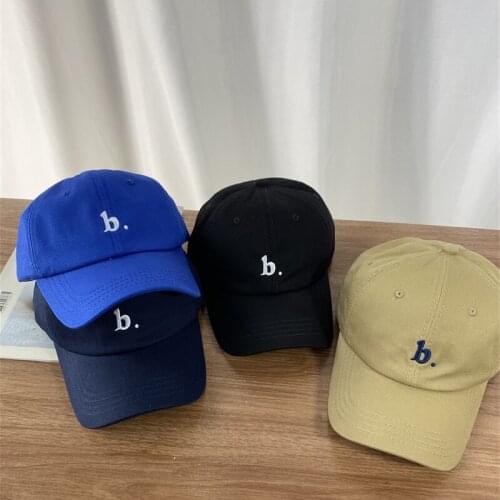 Hat Female Summer Baseball Cap Korean Version Net Red Face Small Letter B Mens Cap Soft Top Niche Sun Hat