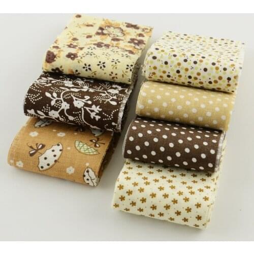 Coffee Color Theme 5cmx100cm 100% Cotton Fabric Strips 7pcs/lot Jelly Roll for Scrapbooking Crafts Quilting Patchwork Tildas