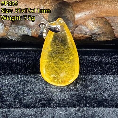 Top Natural Gold Rutilated Necklace Pendant Jewelry For Woman Man Wealth Healing Luck Beads Gemstone Silver Crystal Stone AAAAA