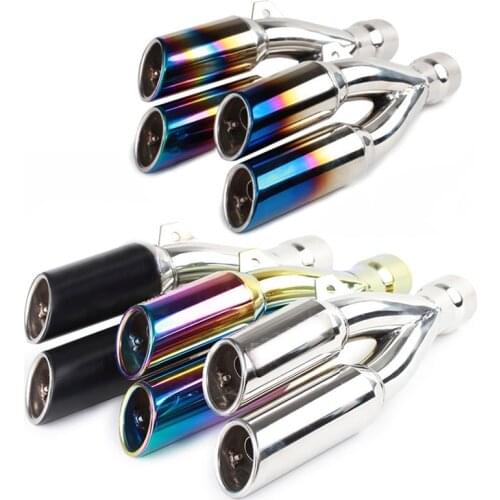 Double Hole Motorcycle Exhaust Escape Modified Muffler With Movable DB Killer For Kawasaki ninja250 ninja300 Z250 Z750