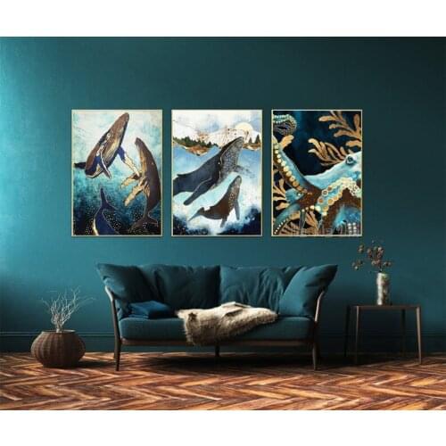 A Set Of 3 Nordic Wall Art Oil Painting On Canvas Prints For Interior Art Decoration