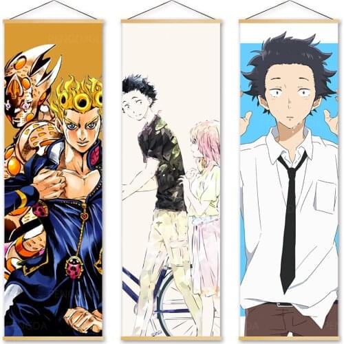 Canvas Print Picture Shape of Voice Wall Art Painting Solid Wood Hanging Scrolls Poster Famous Japanese Anime Home Decoration