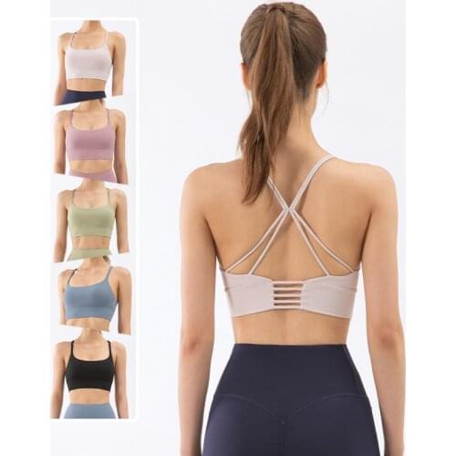 New Push Up Padded Gym Fitness Bras Crop Tops Yoga Suit Female Sportswear Soft Stretchy Women Tops