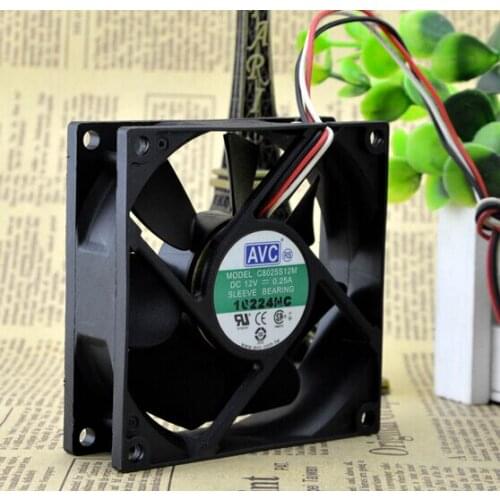 The original 80*80*25 12V 0.25A CPU power supply chassis ultra quiet 8cm cooling fan C8025S12M