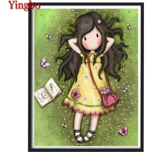 Full square/Round Diamond embroidery Lovely Cartoon Girl diamond Painting Cross Stitch Rhinestone Of picture Mosaic Diamond Art