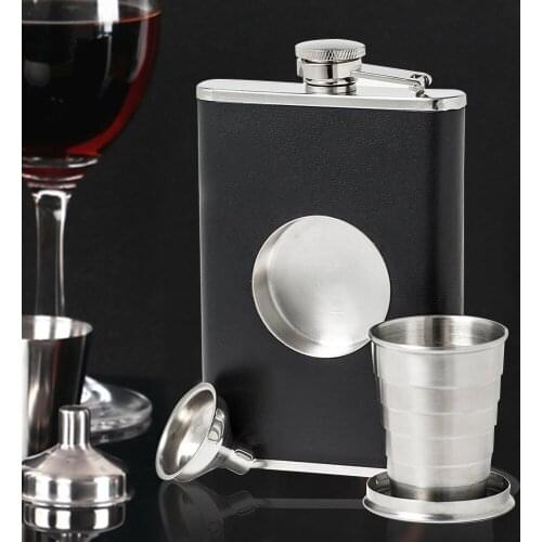 Portable Stainless Steel Hip Flask Creative Folding Telescopic Shot Flask Wine Carrier Container Workable