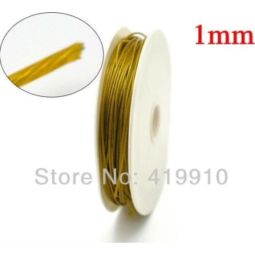 Gold Plated Steel Beading Wire 1mm, sold per packet of 2 roll(18M) M00155