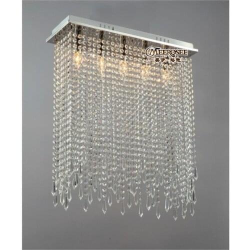 Rectangle Shape Crystal Ceiling Lights Fixture Clear Curtain Crystal Light lustres Lamp for dining room and bedroom MD10039