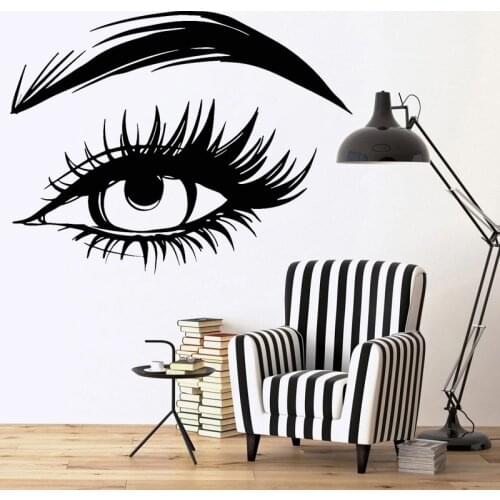 Lash Wall Stickers Eyebrows Vinyl Decals Beauty Salon Decor Girls Bedroom Mural Fashion Brows Eyes O84