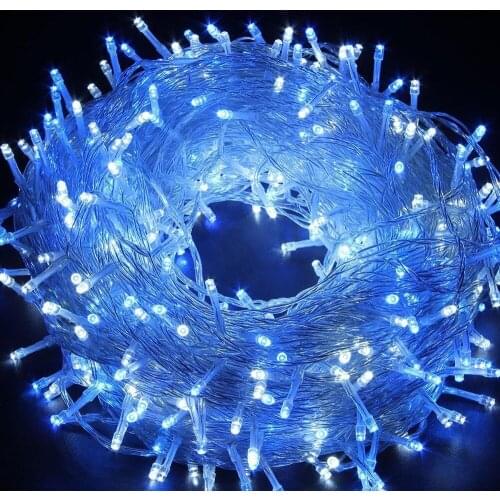Christmas LED String Lights 110V 220V Plug in Fairy Lamp Clear Wire Waterproof Xmas Tree Wedding Party Room Wall Garland Decor